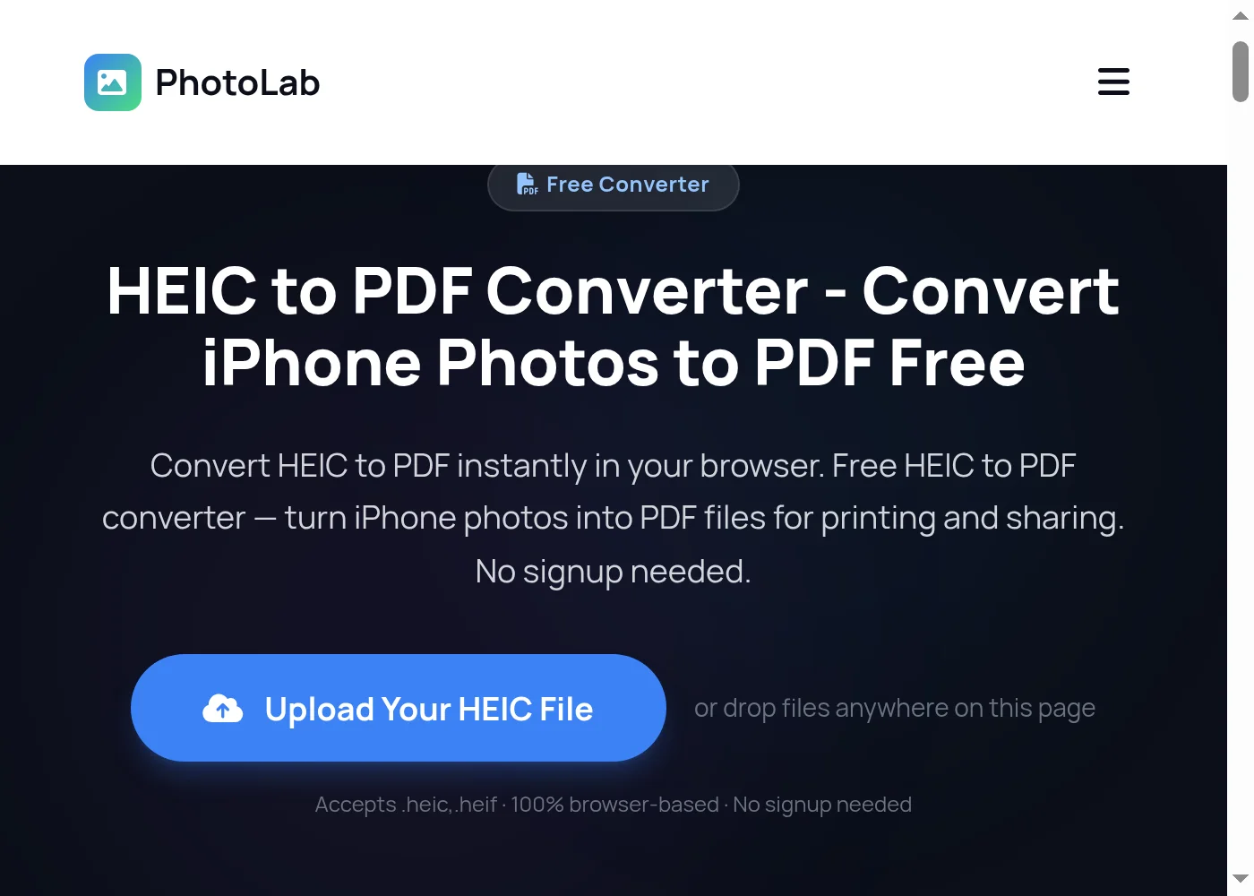 Step by step HEIC to PDF conversion process - Step 1