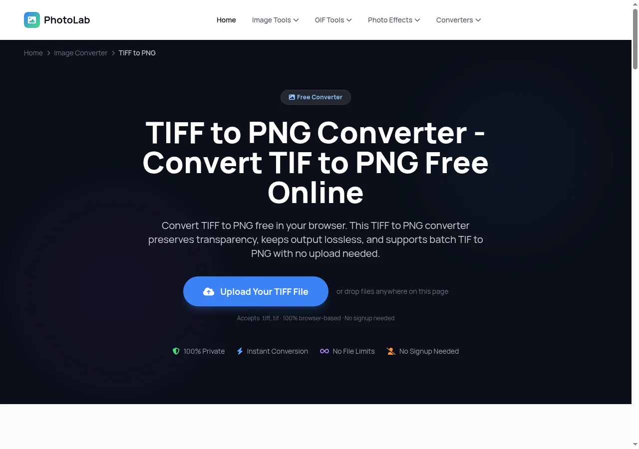 Step-by-step TIFF to PNG conversion guide - Step 1